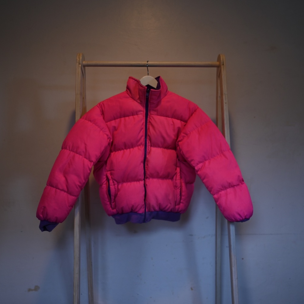 Columbia reversible pink and purple puffy jacket